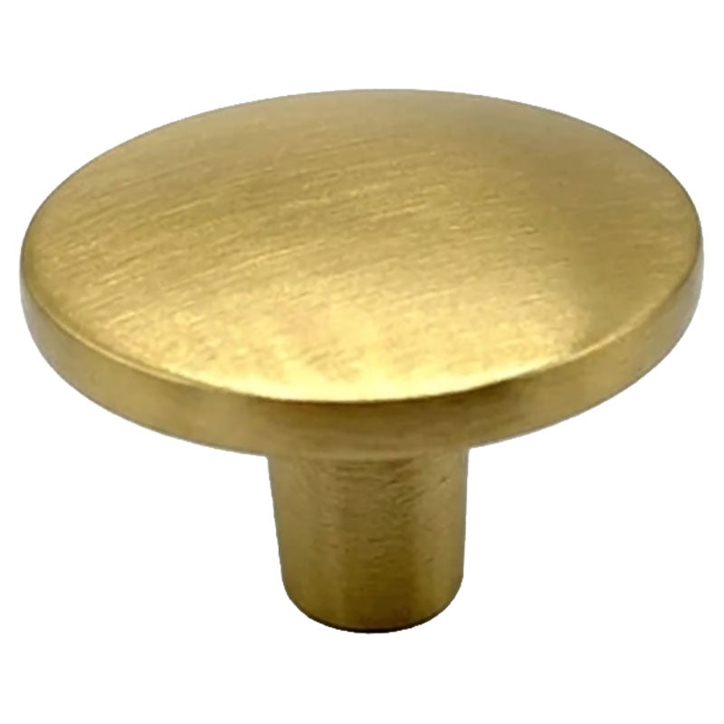 Mobile round zamak brushed gold knob 6.4 cm