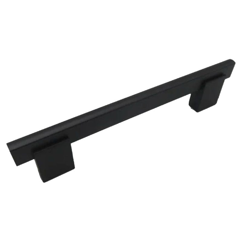 Matte black aluminum rectangular mobile handle 9.6 cm