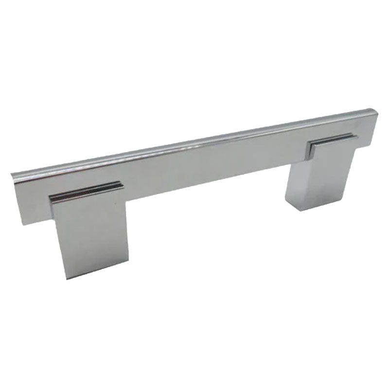 Manija Mobile rectangular aluminio plateado cromado 16 cm