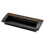 Mobile rectangular recessed handle, matte black aluminum, 9.6 cm