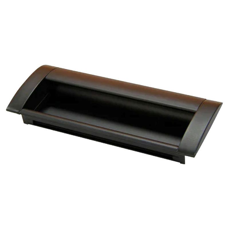 Mobile rectangular recessed handle, matte black aluminum, 9.6 cm