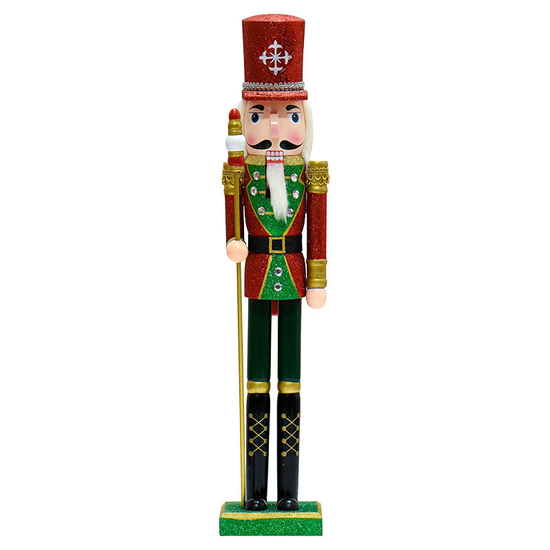 Cascanueces Basic Living madera rojo y verde 55 cm