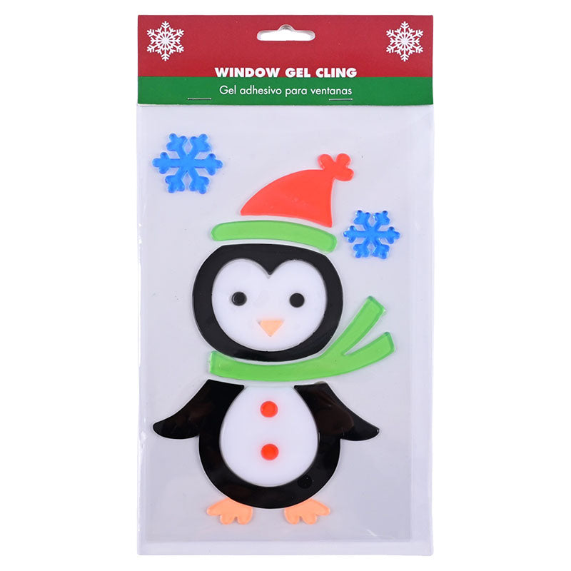 Adhesivo de gel navideño pingüino