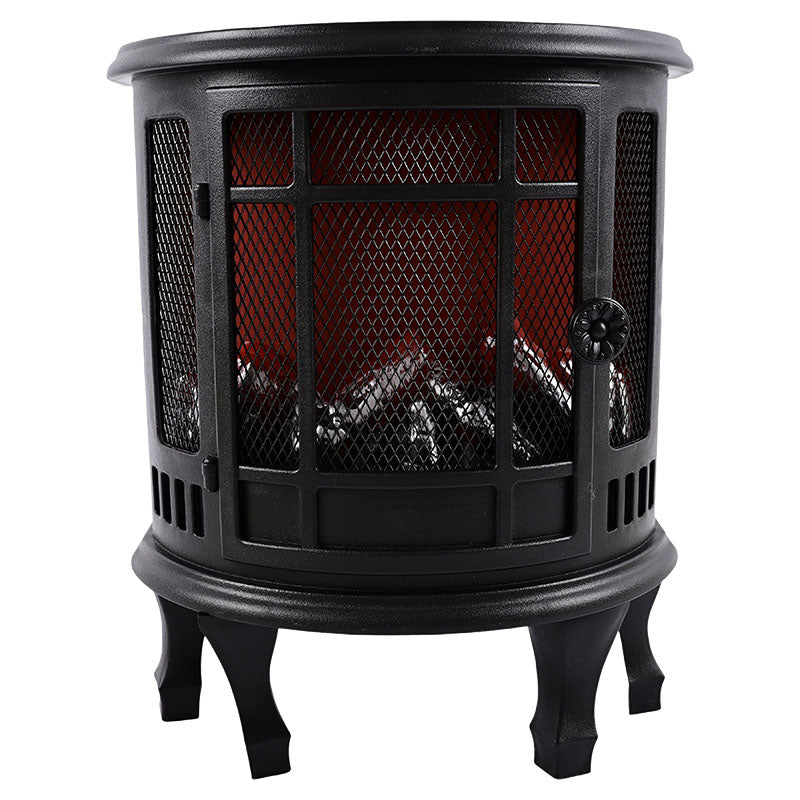 Chimenea navideña circular LED negra