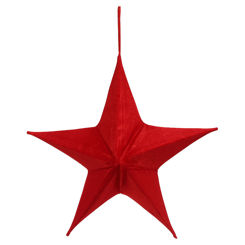 Soporte de estrella navideña roja 45 cm