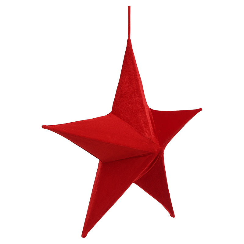 Soporte de estrella navideña roja 45 cm