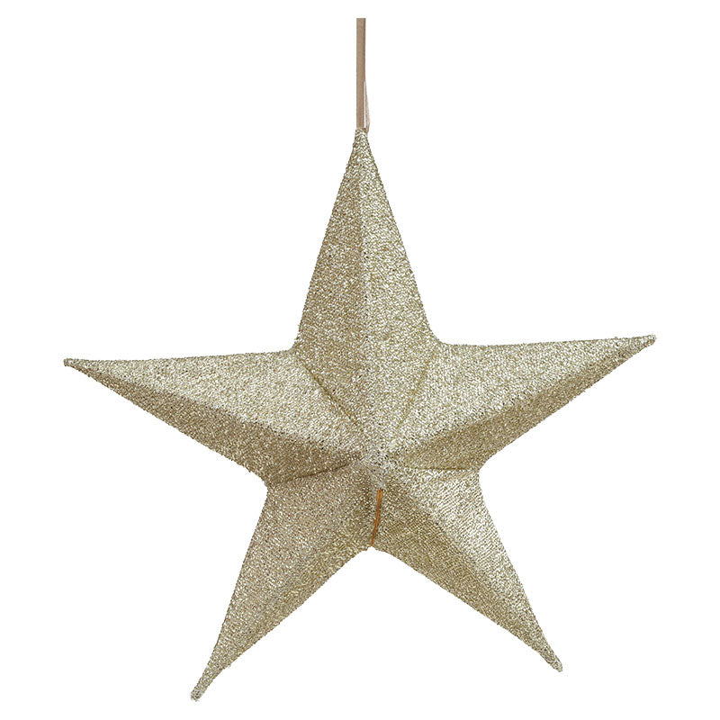 Soporte de estrella navideña dorada 45 cm