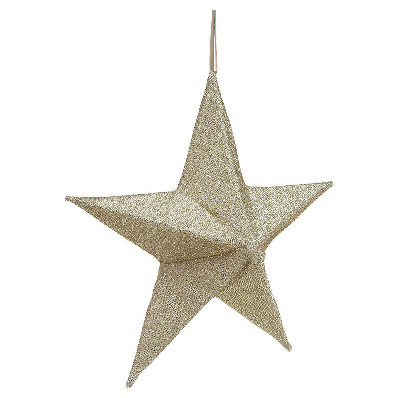 Soporte de estrella navideña dorada 45 cm