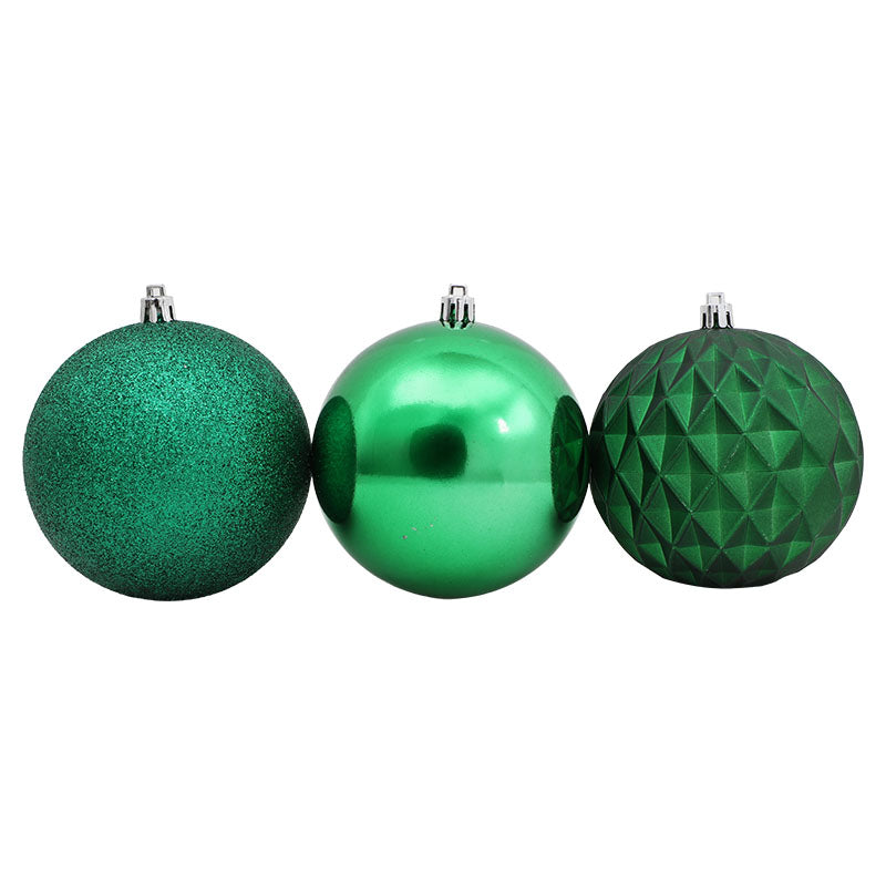 Set de 12 esferas verde esmeralda 10 cm