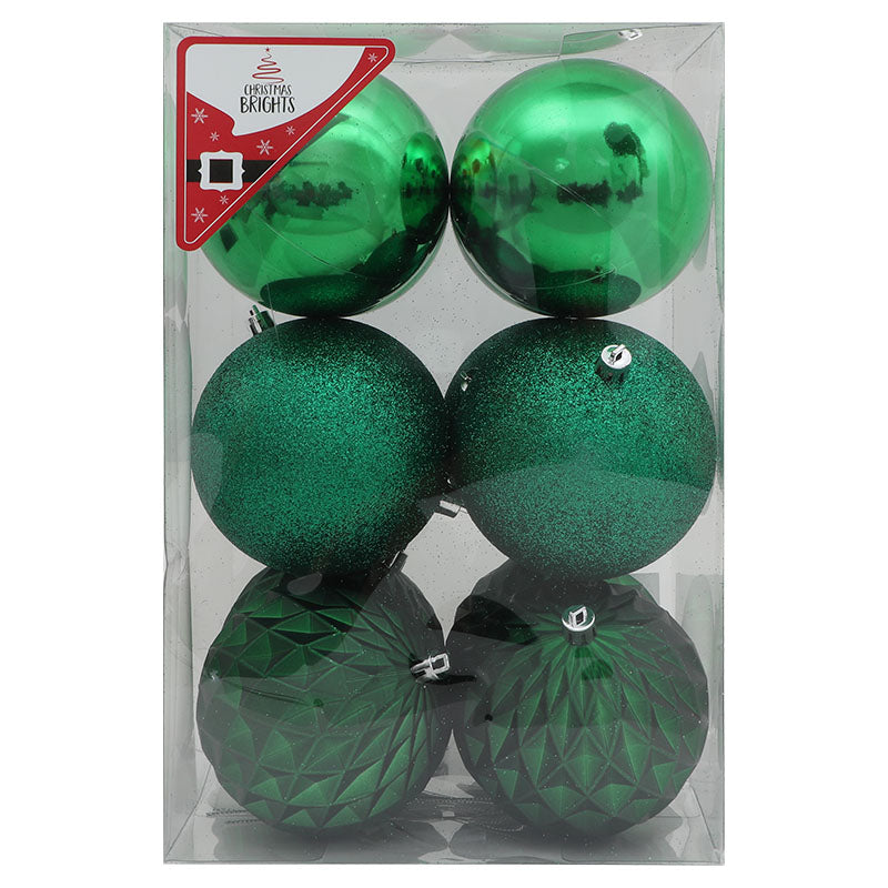 Set de 12 esferas verde esmeralda 10 cm