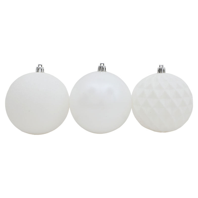 Set de 12 esferas blancas 10 cm