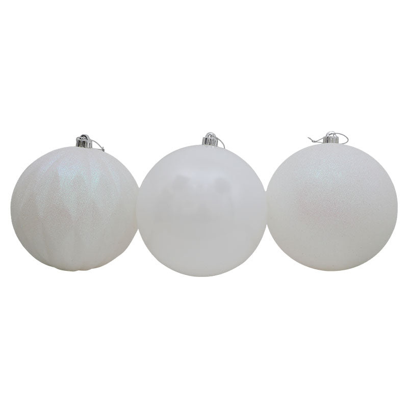 Set de 3 esferas blancas 15 cm