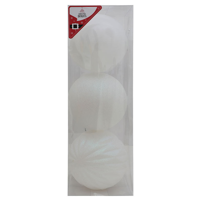 Set de 3 esferas blancas 15 cm