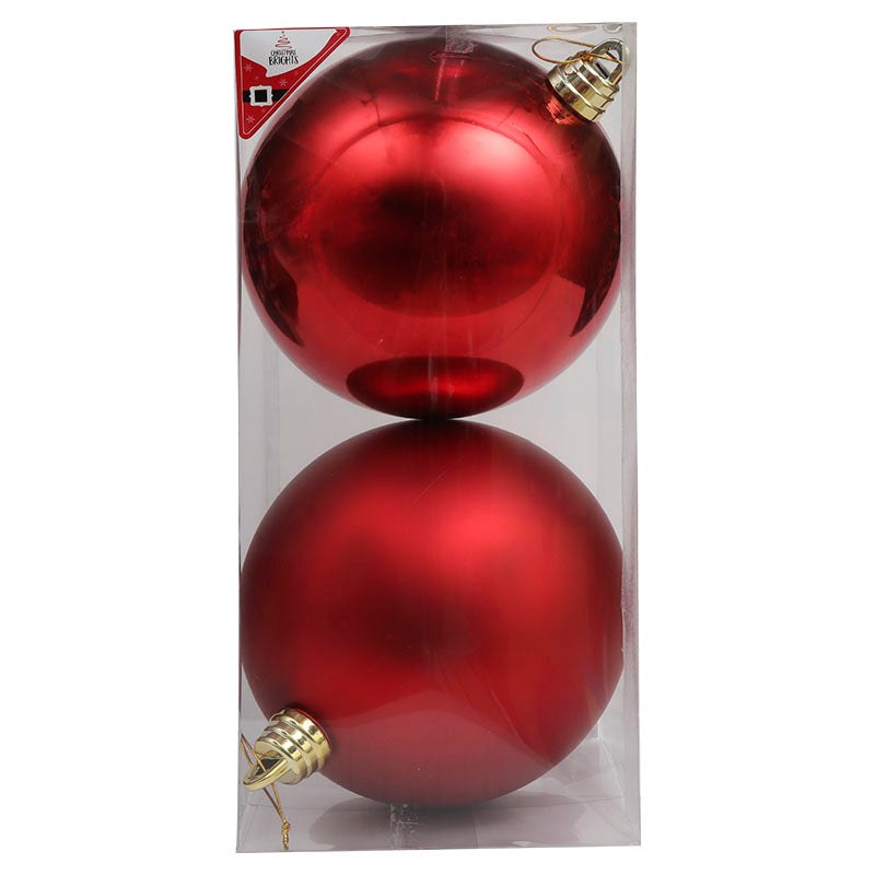 Set de 2 esferas rojas 30 cm