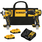 Set taladro percutor 1/2" y atornillador impacto 1/4" 20 V Dewalt