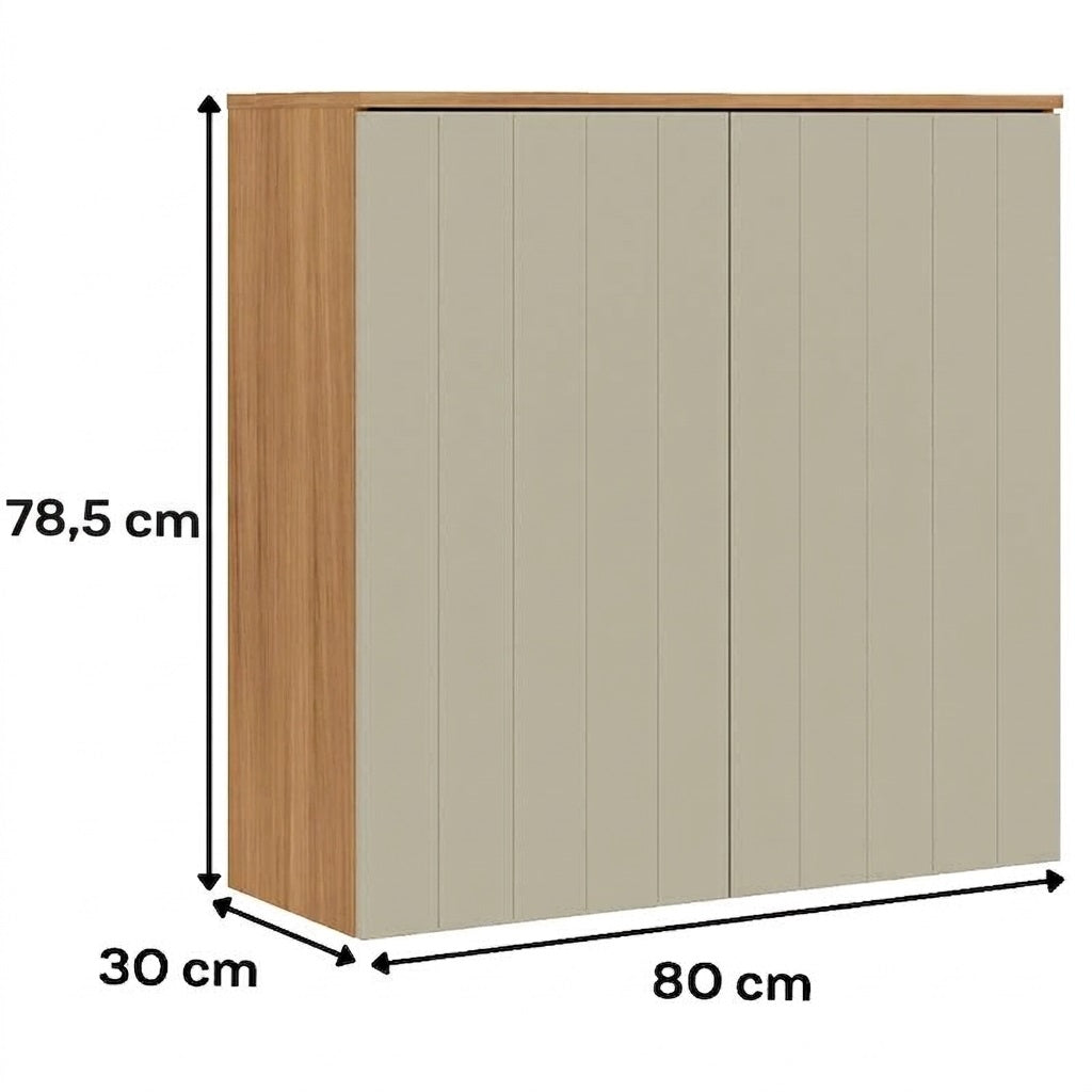 Alma wall cabinet 78.5 x 80 x 30 cm cedar and woody sage