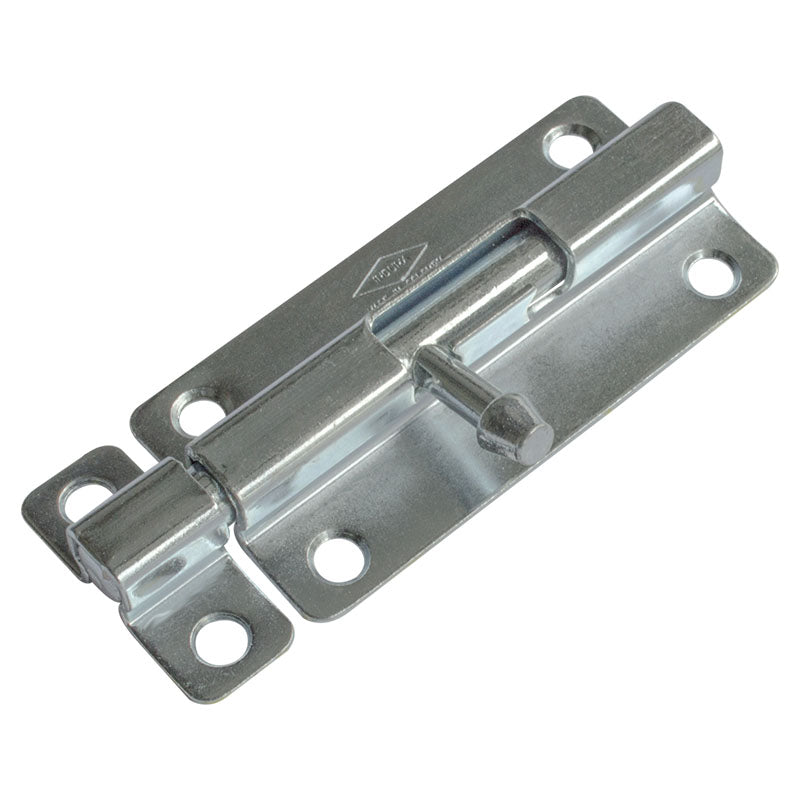 Satin nickel steel barrel bolt 9.3 x 3.6 cm (4")