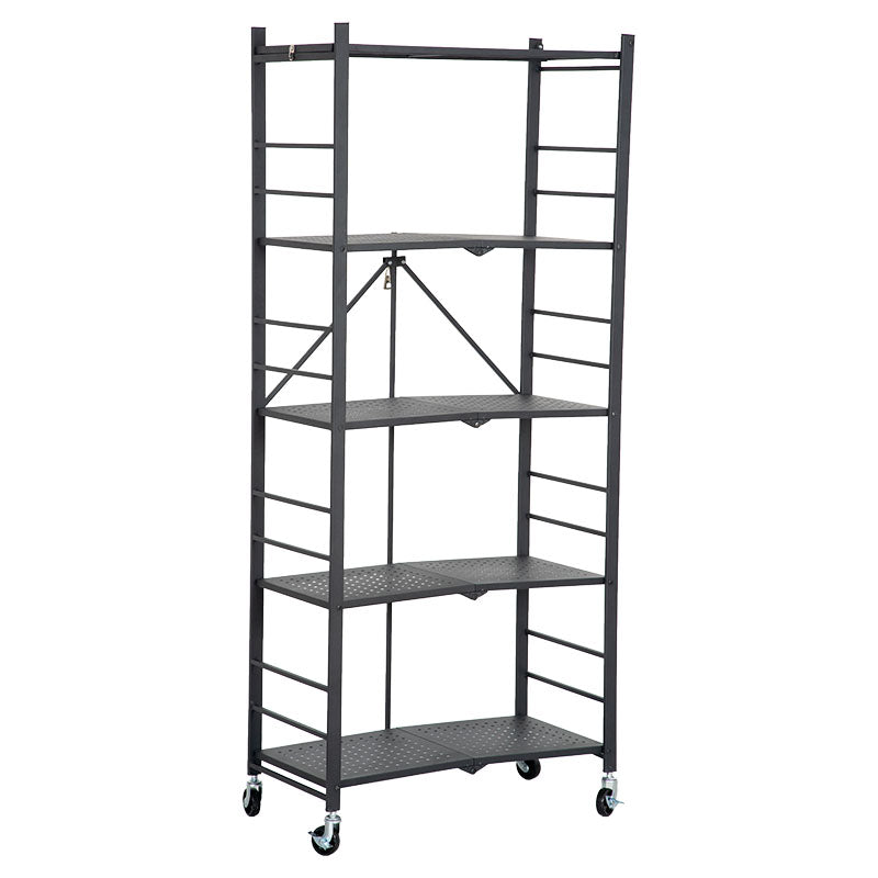 Estante de acero 5 niveles 71.5 x 36.5 x 164 cm 50 kg por nivel / con ruedas 20 kg por nivel negro