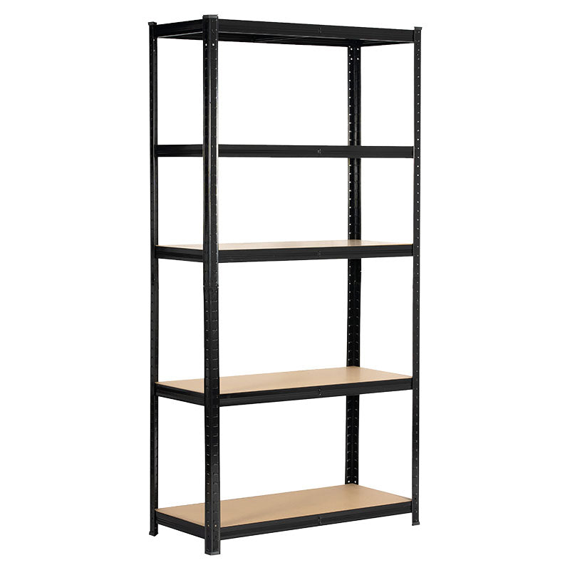 Estante de acero uso pesado 5 niveles 90 x 40 x 180 cm 150 kg por nivel negro