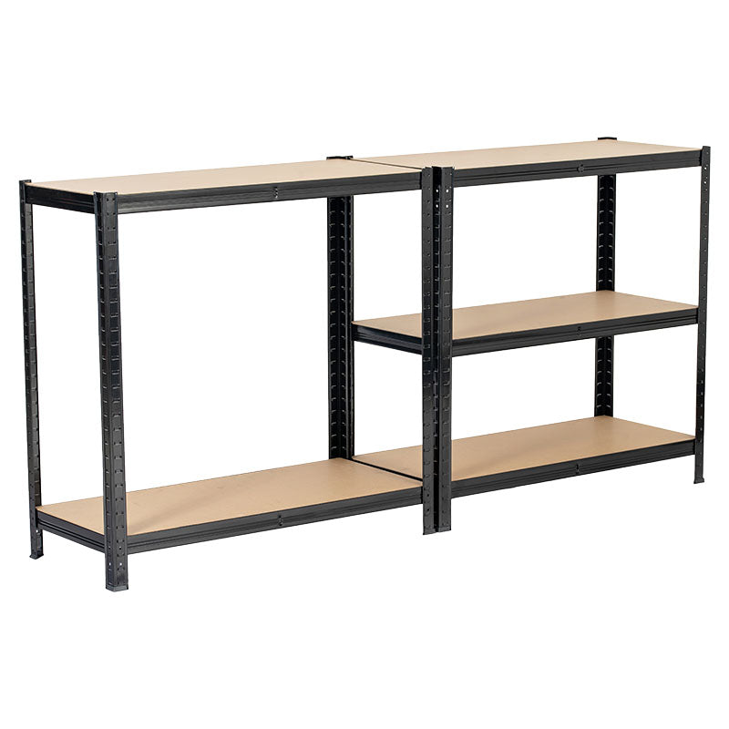 Heavy duty steel shelving unit 5 levels 90 x 40 x 180 cm 150 kg per level black