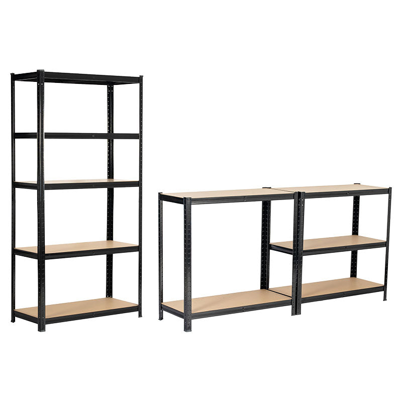 Heavy duty steel shelving unit 5 levels 90 x 40 x 180 cm 150 kg per level black