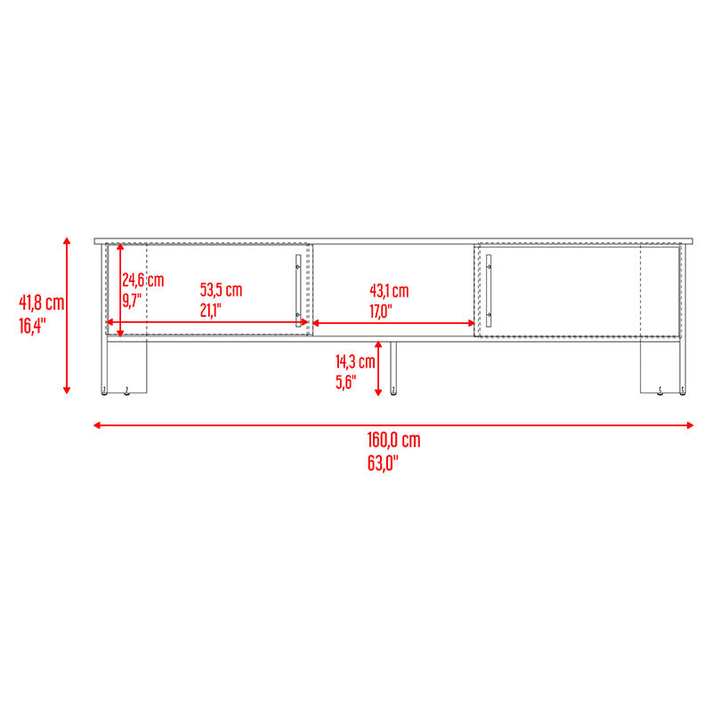 Mesa para TV Dago MDP avellana 41,8 x 35 x 160 cm RTA