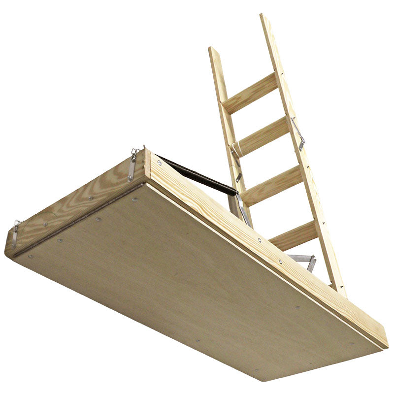 Escalera para ático plywood 13 peldaños 2,65 m soporta hasta 113 kg