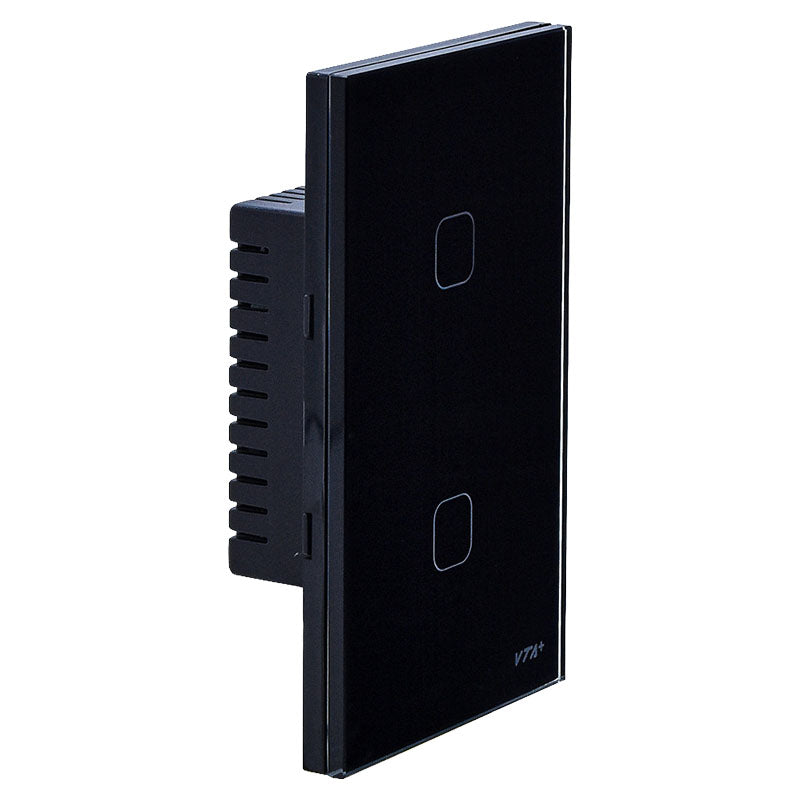 Smart double light switch 125V black Wi-Fi VTA+