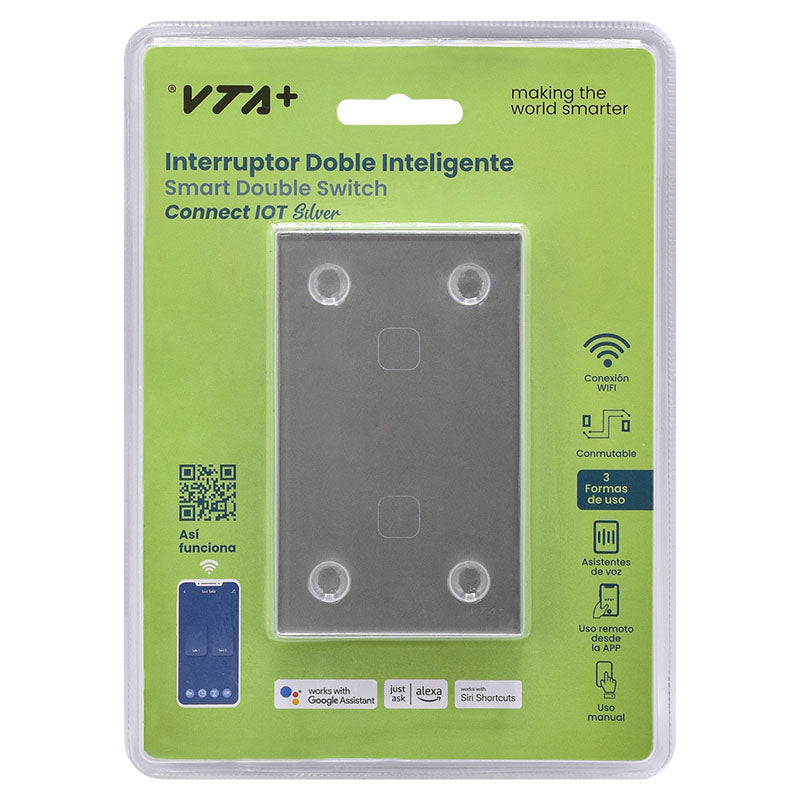 VTA+ Wi-Fi 125V smart double switch gray