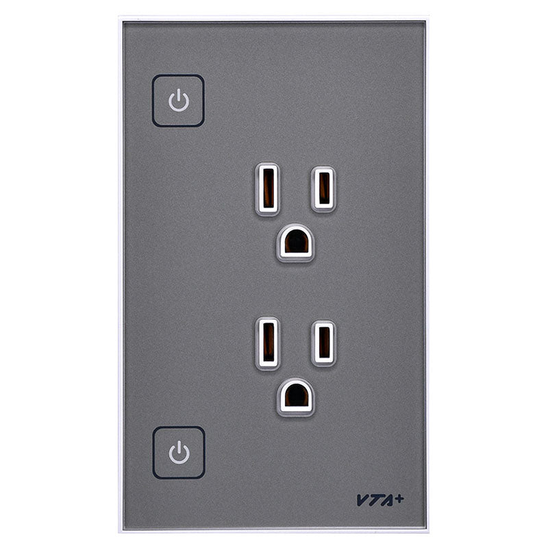 VTA+ dual gray Wi-Fi smart outlet