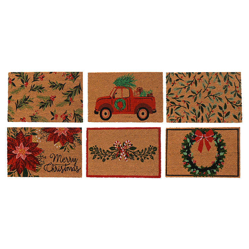 Tapete navideño fibra de coco 60 x 40 cm