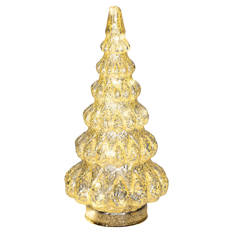 Árbol navideño de vidrio con micro LED luz fija varios colores