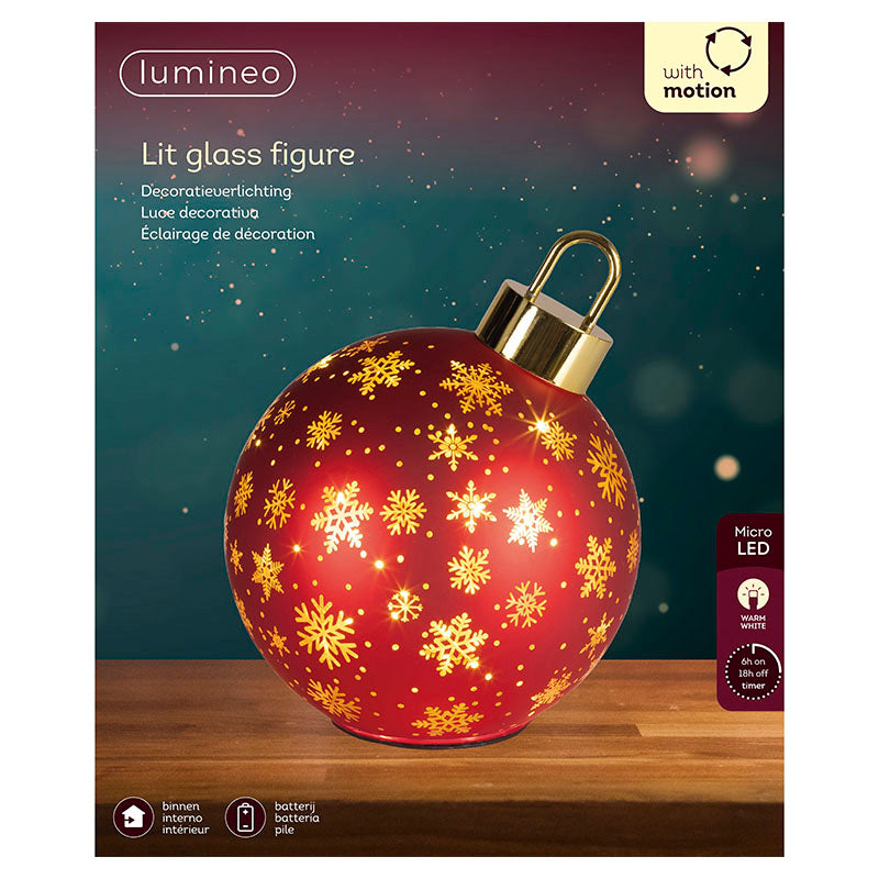 Esfera de vidrio giratoria roja 23 cm