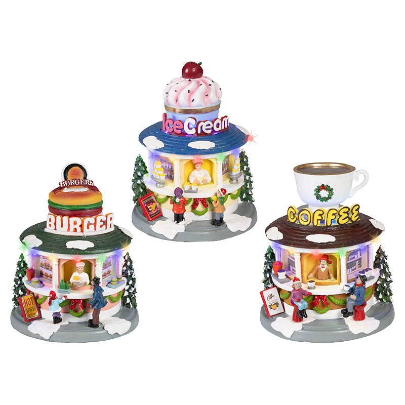 Villa navideña tiendas de comida varios diseños
