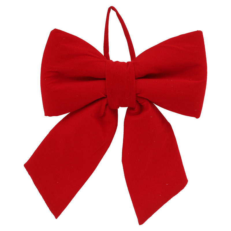 Lazo navideño terciopelo poliéster rojo 36 x 6 x 36 cm