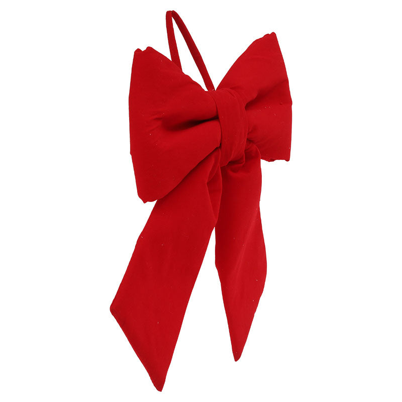 Lazo navideño terciopelo poliéster rojo 36 x 6 x 36 cm