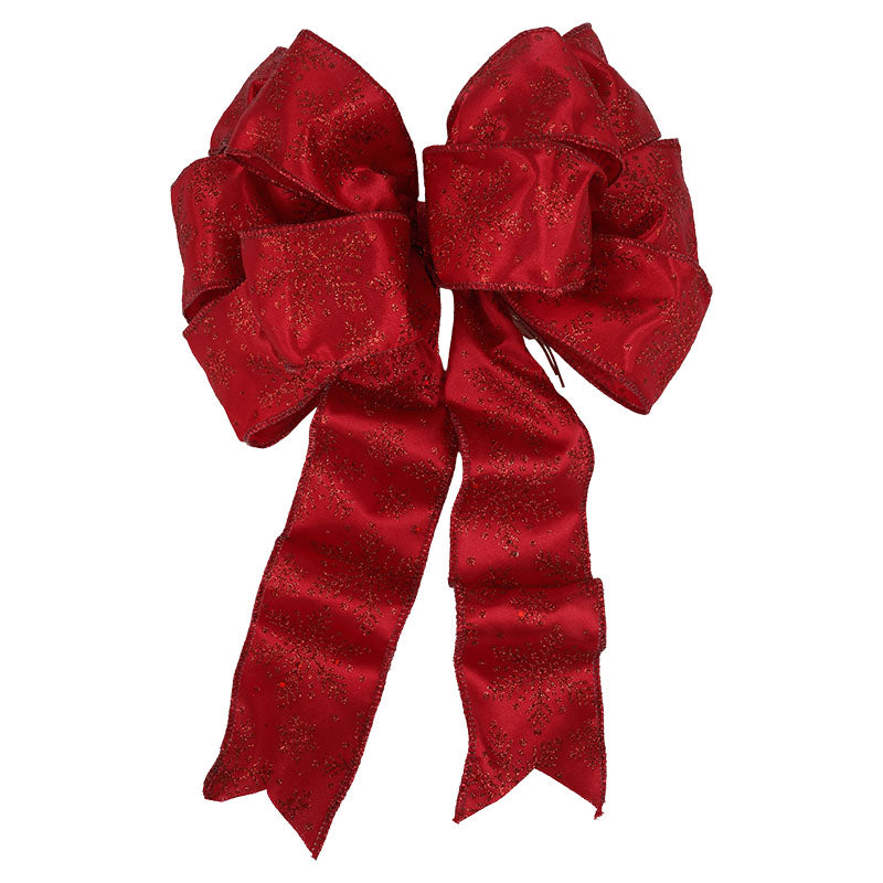 Lazo navideño traslucido poliéster rojo 25 x 8 x 36 cm