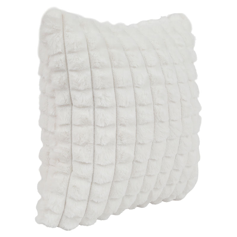 Cojín decorativo con cuadros blanco 45 x 45 cm