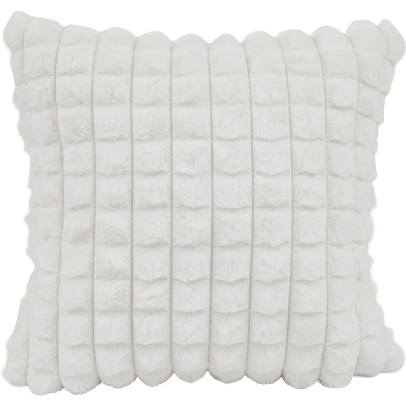 Cojín decorativo con cuadros blanco 45 x 45 cm