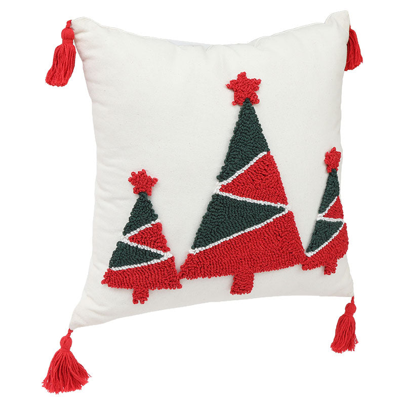 Cojín decorativo árbol navideño blanco 45 x 45 cm