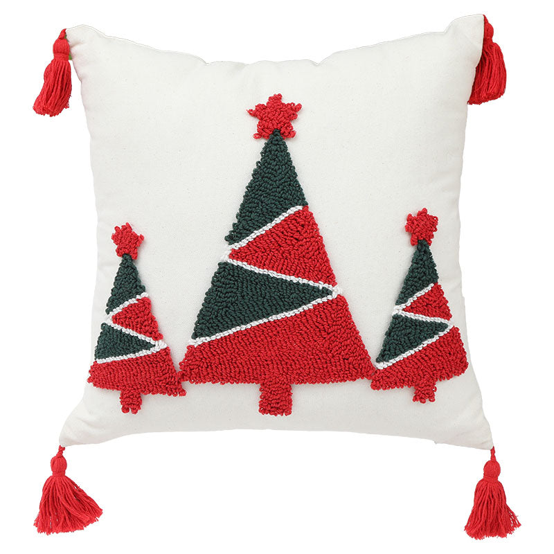 Cojín decorativo árbol navideño blanco 45 x 45 cm