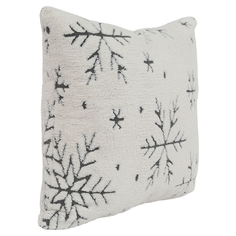 Cojín decorativo copos de nieve blanco 61 x 61 cm
