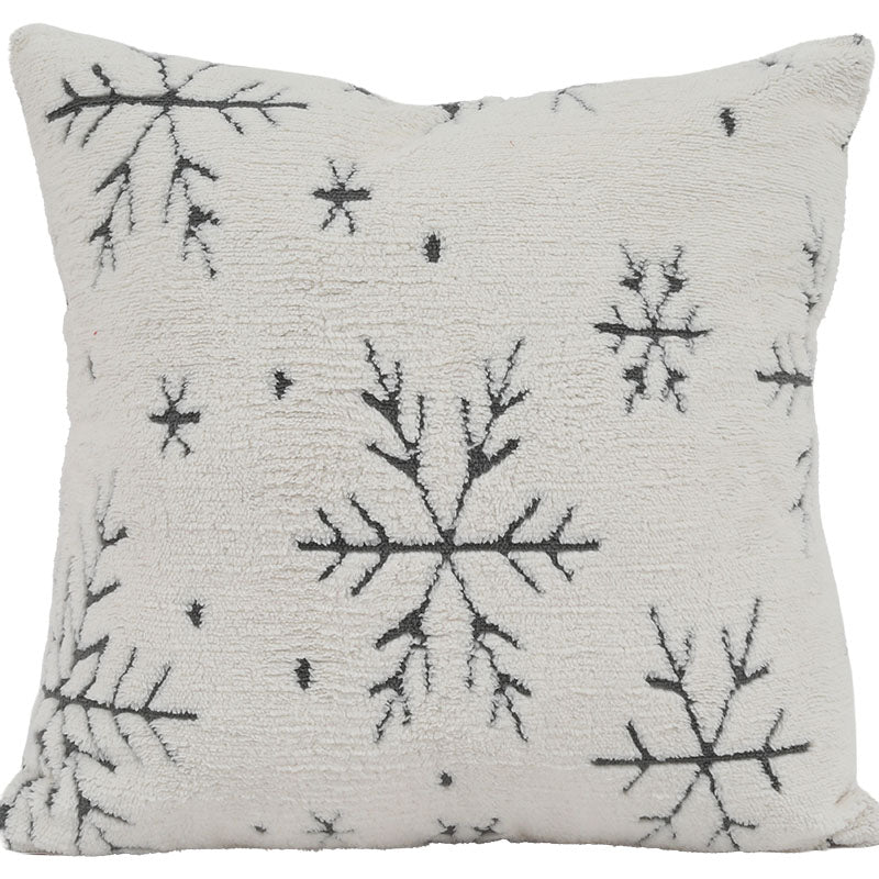 Cojín decorativo copos de nieve blanco 61 x 61 cm