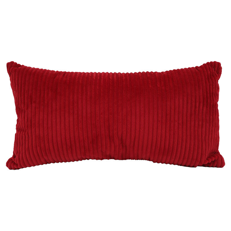 Cojín decorativo con líneas rojo 61 x 33 cm