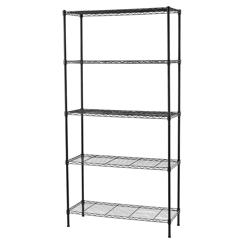 5-tier steel shelving unit 90 x 35 x 180 cm 40 kg black