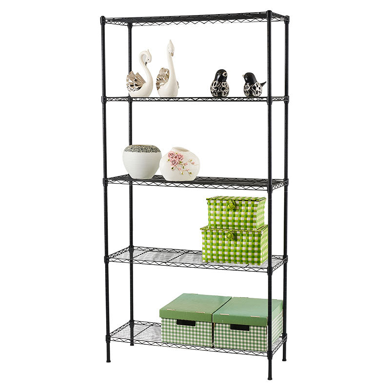 5-tier steel shelving unit 90 x 35 x 180 cm 40 kg black