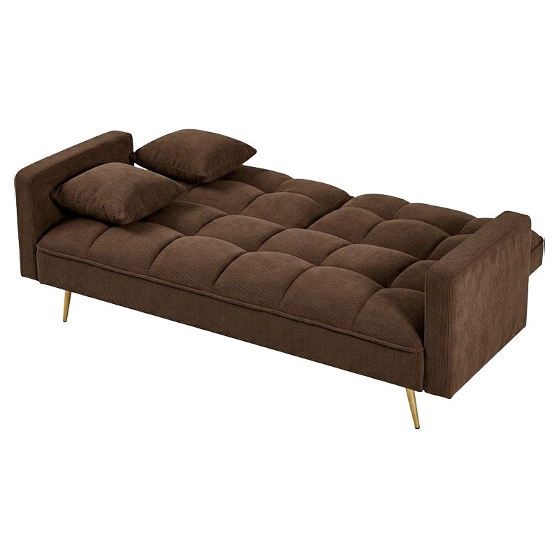Sofá cama poliéster 3 plazas café 80 x 88 x 188 cm