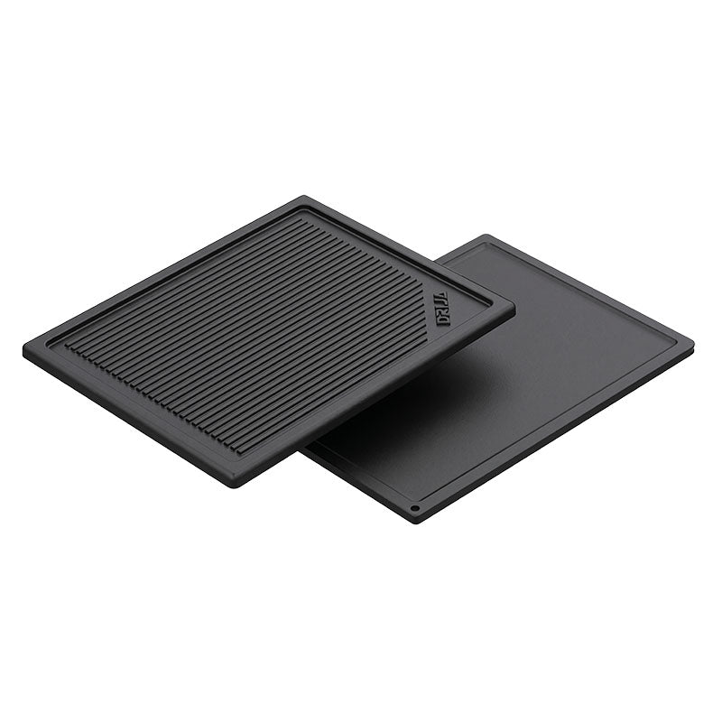 Cocina a gas vidrio templado 5 quemadores de aluminio y plancha de hierro 51 x 76 x 10 cm Drija