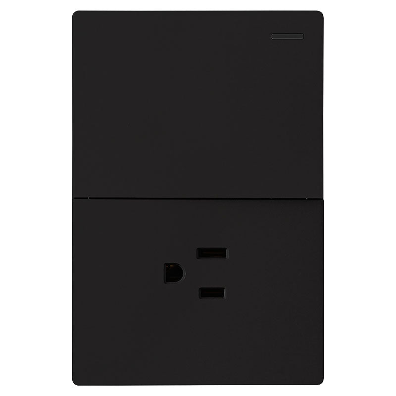 Interruptor con tomacorriente americano negro Eagle Altiva 125 V Toma: 16 A / Apagador: 15 A