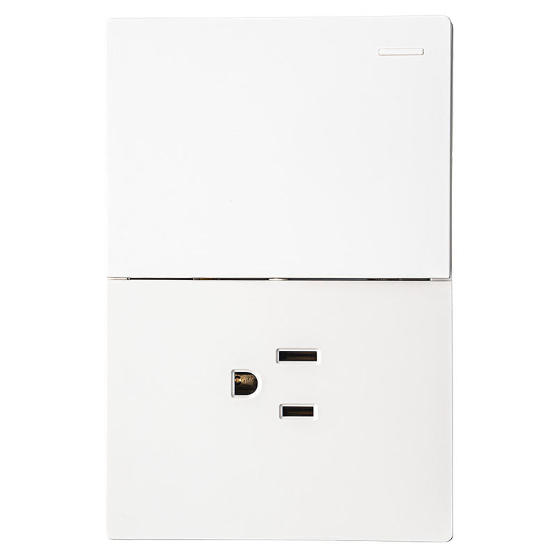 Interruptor con tomacorriente americano blanco Eagle Altiva 125 V Toma: 16 A / Apagador: 15 A